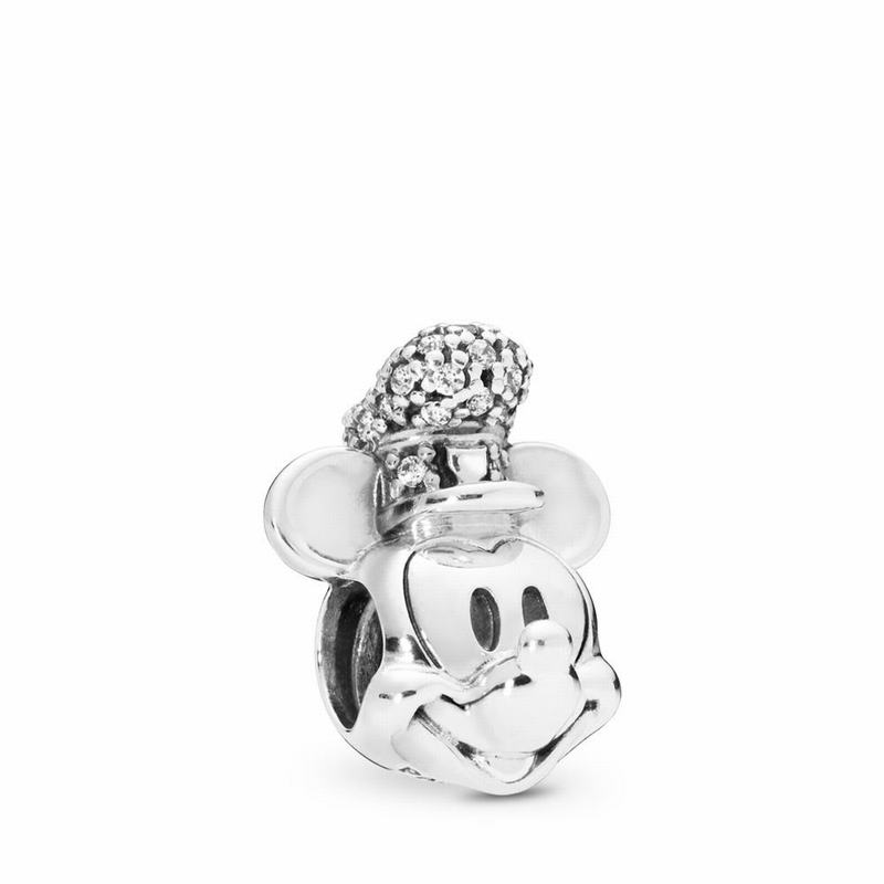 Pandora Disney Shimmering Steamboat Willie Portrait Charm Ireland - Sterling Silver/Cubic Zirconia -